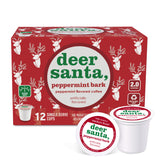 Deer Santa Peppermint Bark Flavored 12ct Single Serve Coffee