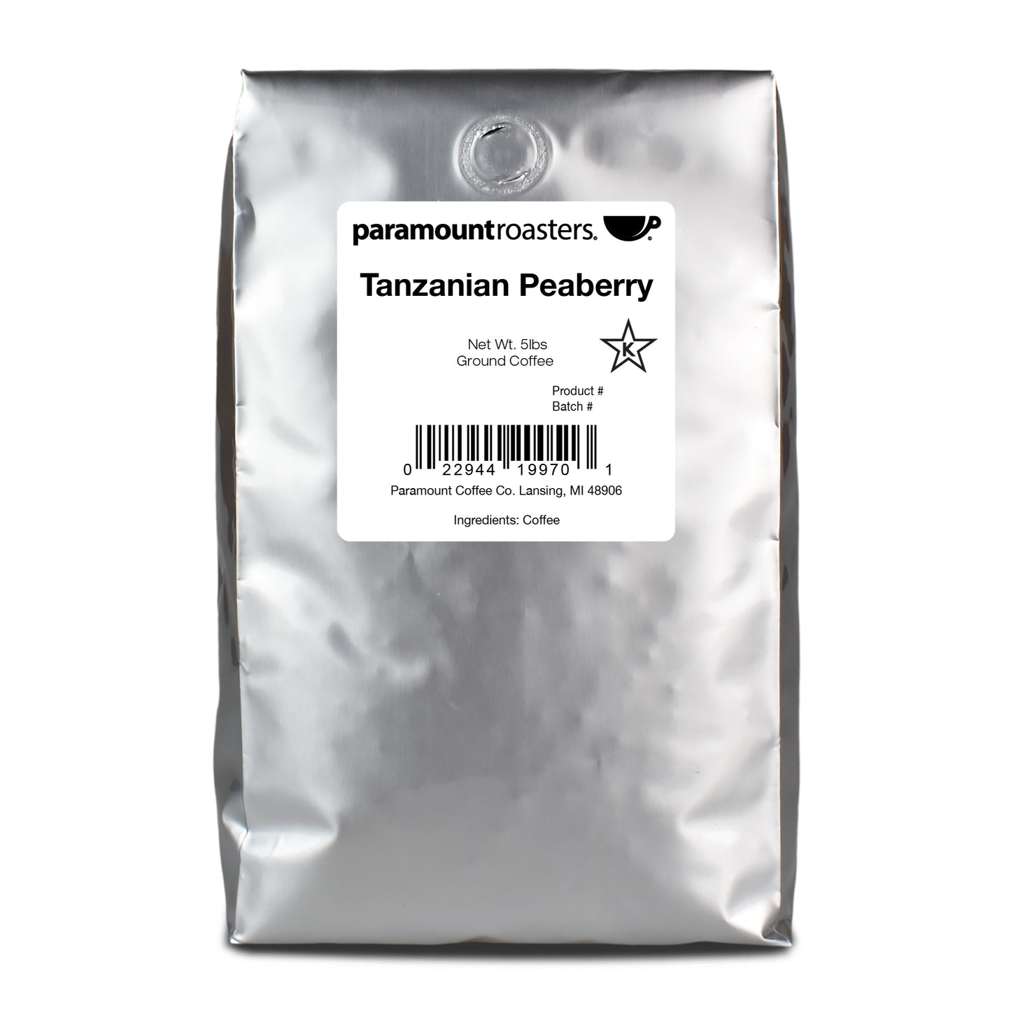 Tanzanian Peaberry 5lb Ground Coffee