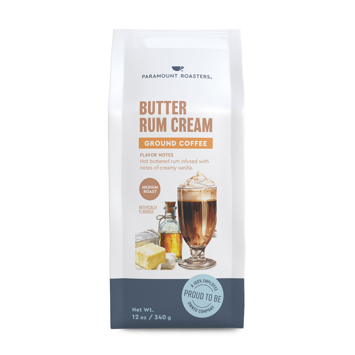 Butter Rum Cream 12oz Flavored Ground Coffee