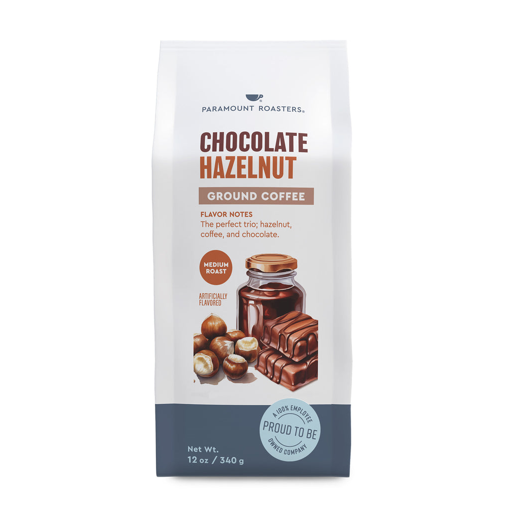 Chocolate Hazelnut 12oz Flavored Ground Coffee – Paramount Coffee