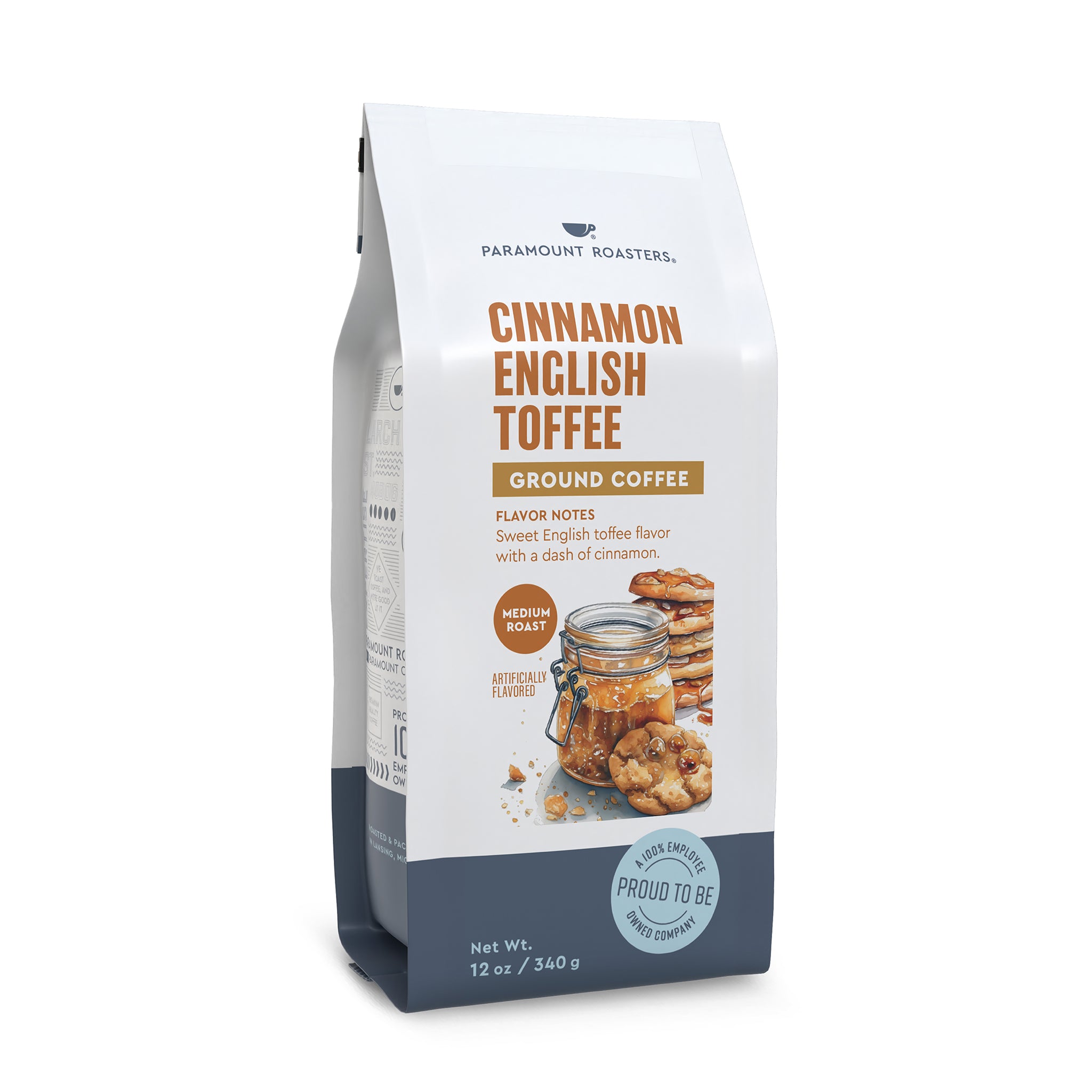 Cinnamon English Toffee 12oz Flavored Ground Coffee