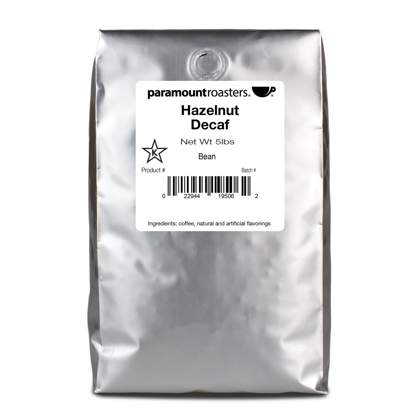 Hazelnut Decaf 5lb Flavored Whole Bean Coffee