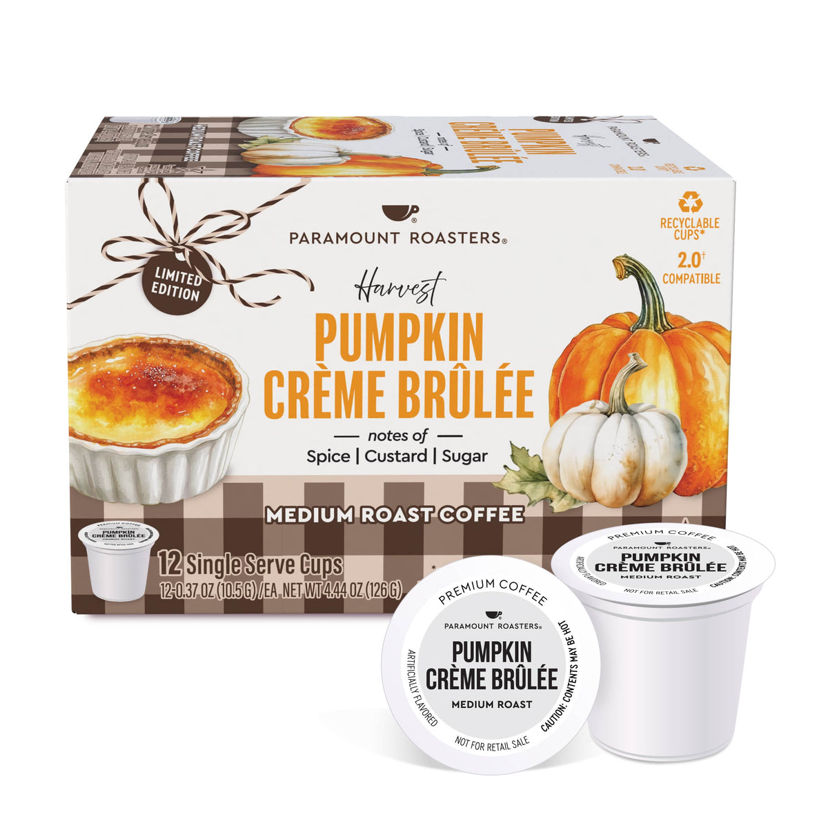 Harvest Pumpkin Creme Brulee Flavored 12 ct Single Serve Cups