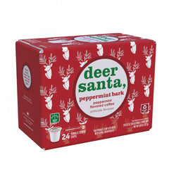 Deer Santa Peppermint Bark Flavored 24ct Single Serve Coffee