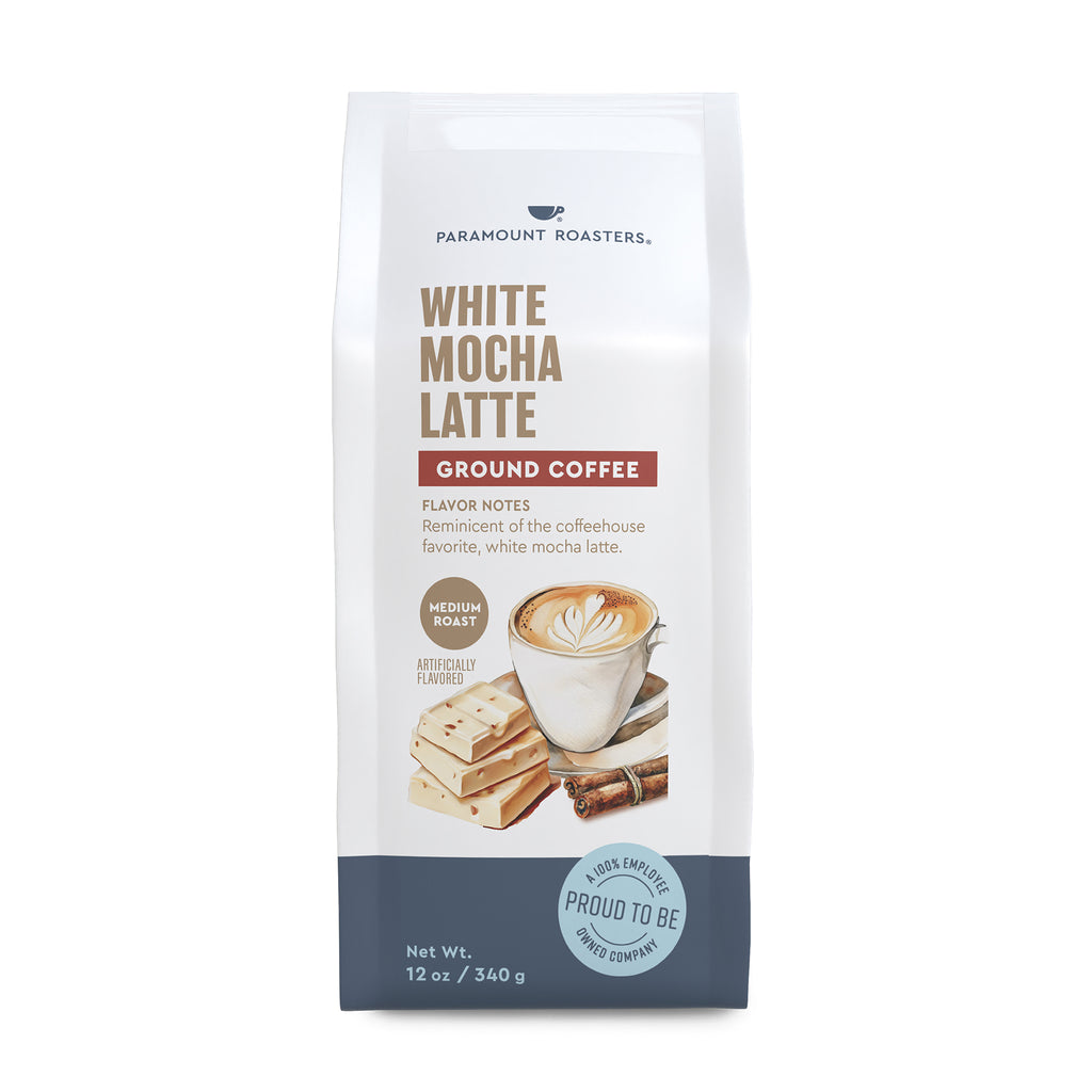 White Mocha Latte 12oz Flavored Ground Coffee – Paramount Coffee