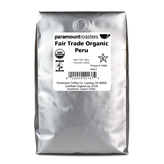 Fair Trade Organic Peru 5lb Ground Coffee