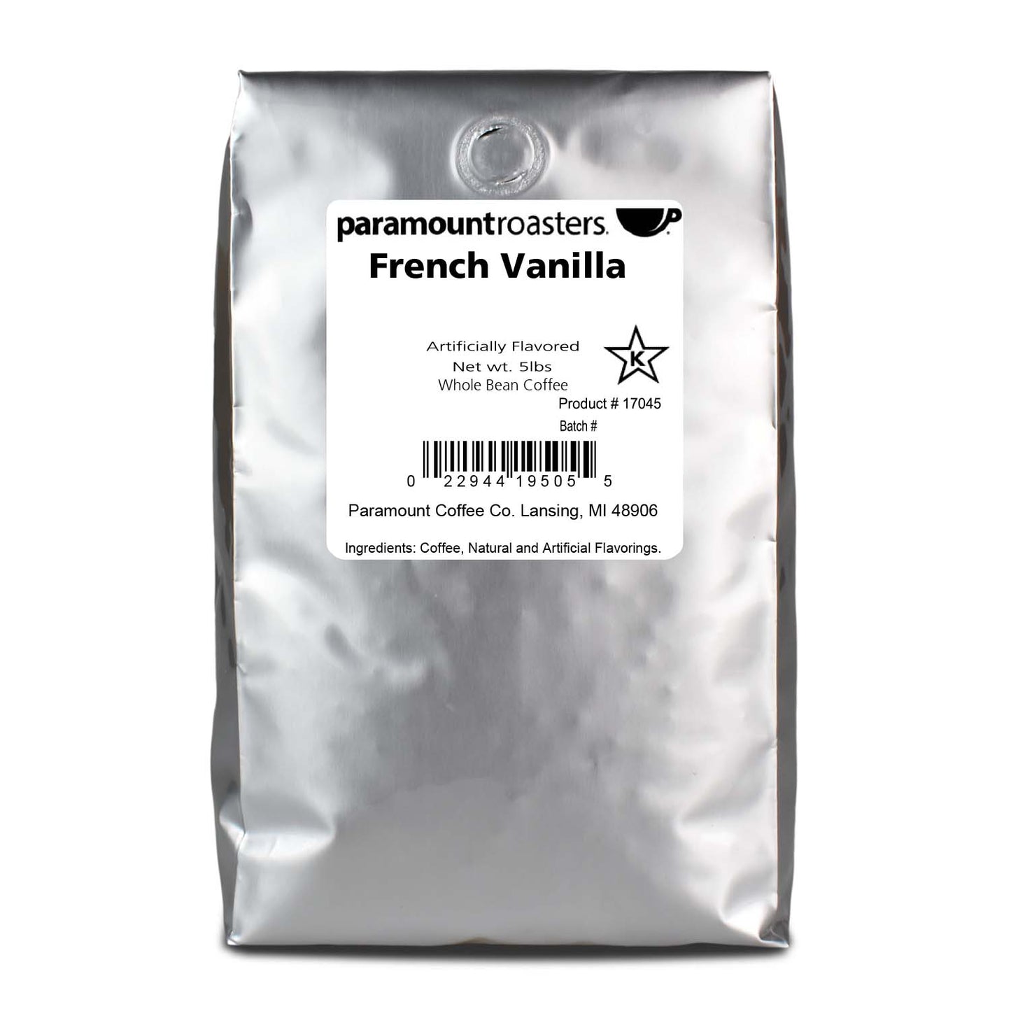 French Vanilla 5lb Flavored Whole Bean Coffee