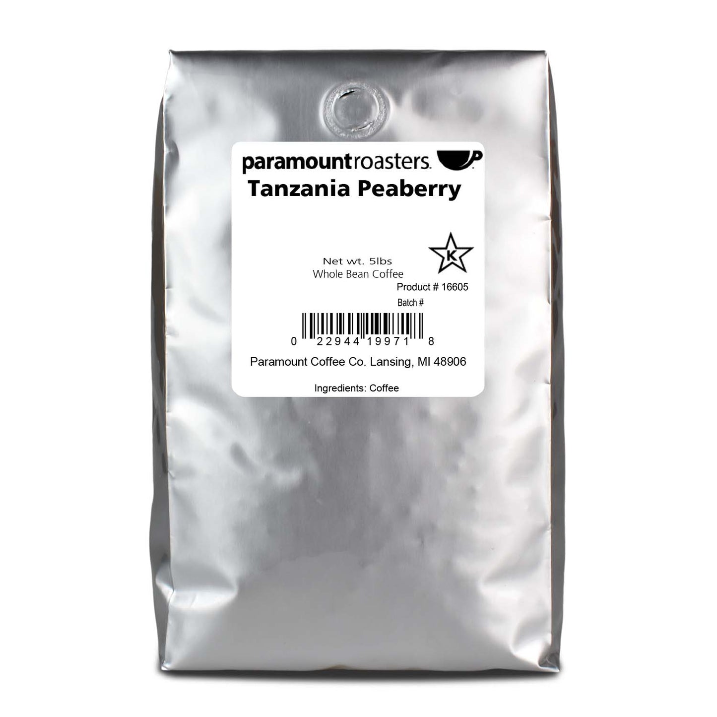 Tanzania Peaberry 5lb Whole Bean Coffee